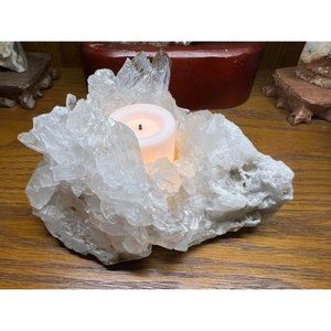Gorgeous quartz cluster tea light candle holder
